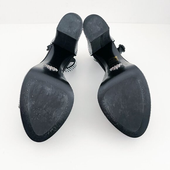 Prada Embellished Satin Platform Sandals with Crystals Logo 38.5 - Picture 14 of 14